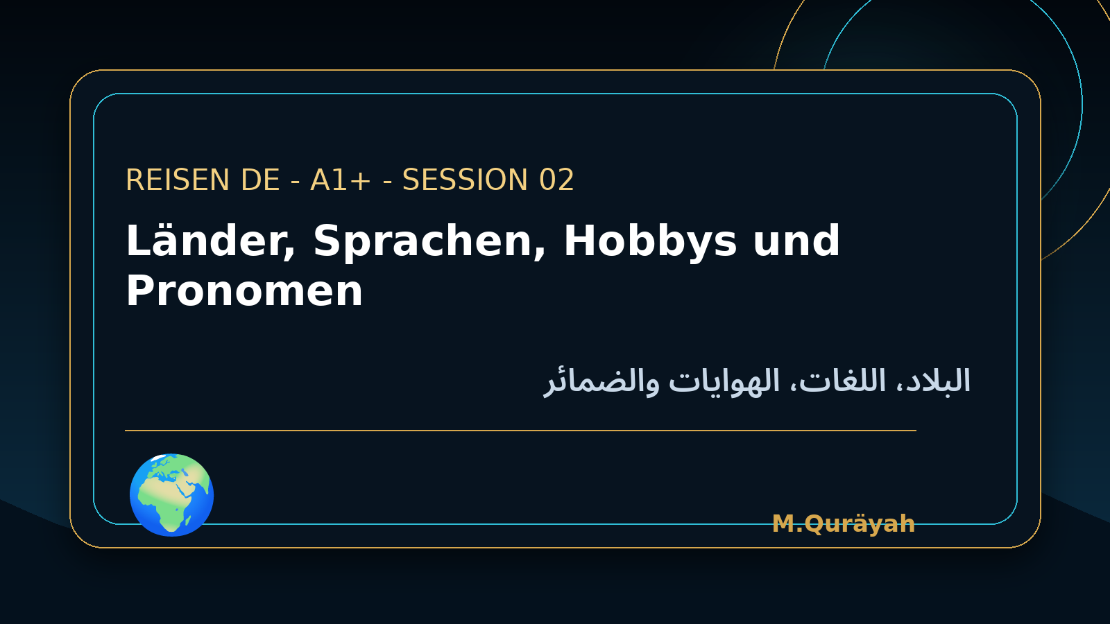Länder, Sprachen, Hobbys und Pronomen