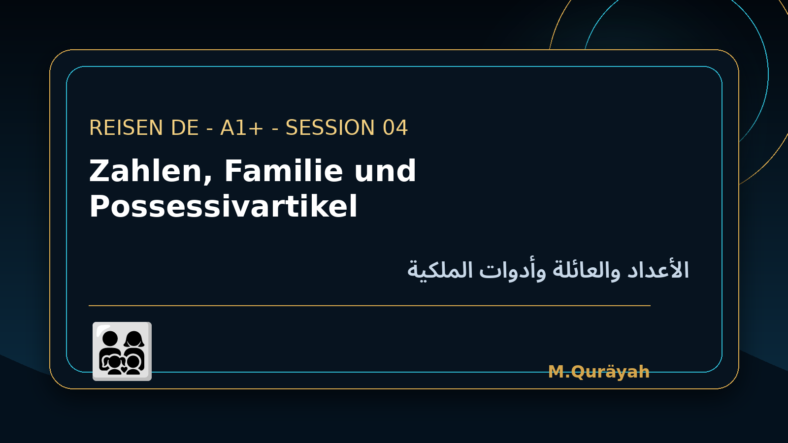 Zahlen, Familie und Possessivartikel