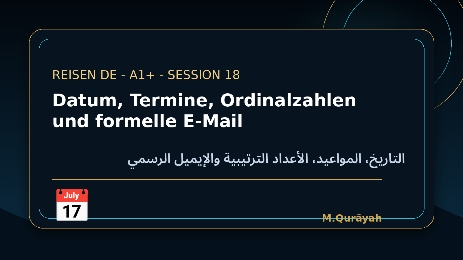 Datum, Termine, Ordinalzahlen und formelle E-Mail